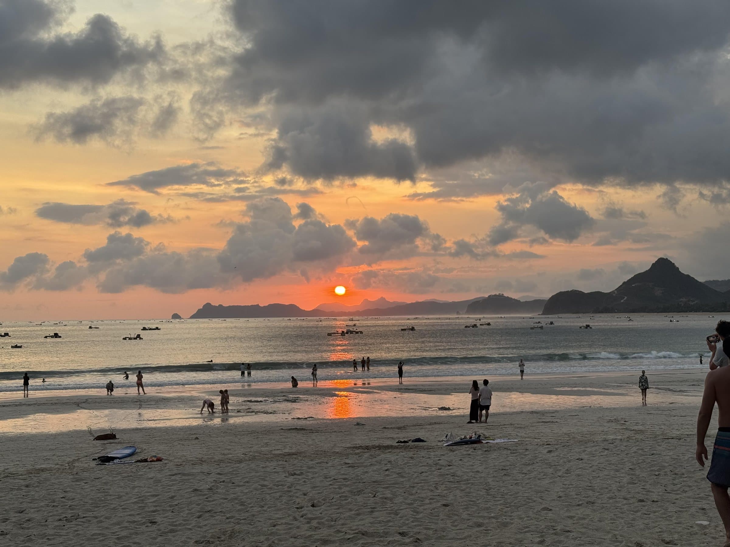 Sunset over the beach at Selong Belanak, Lombok