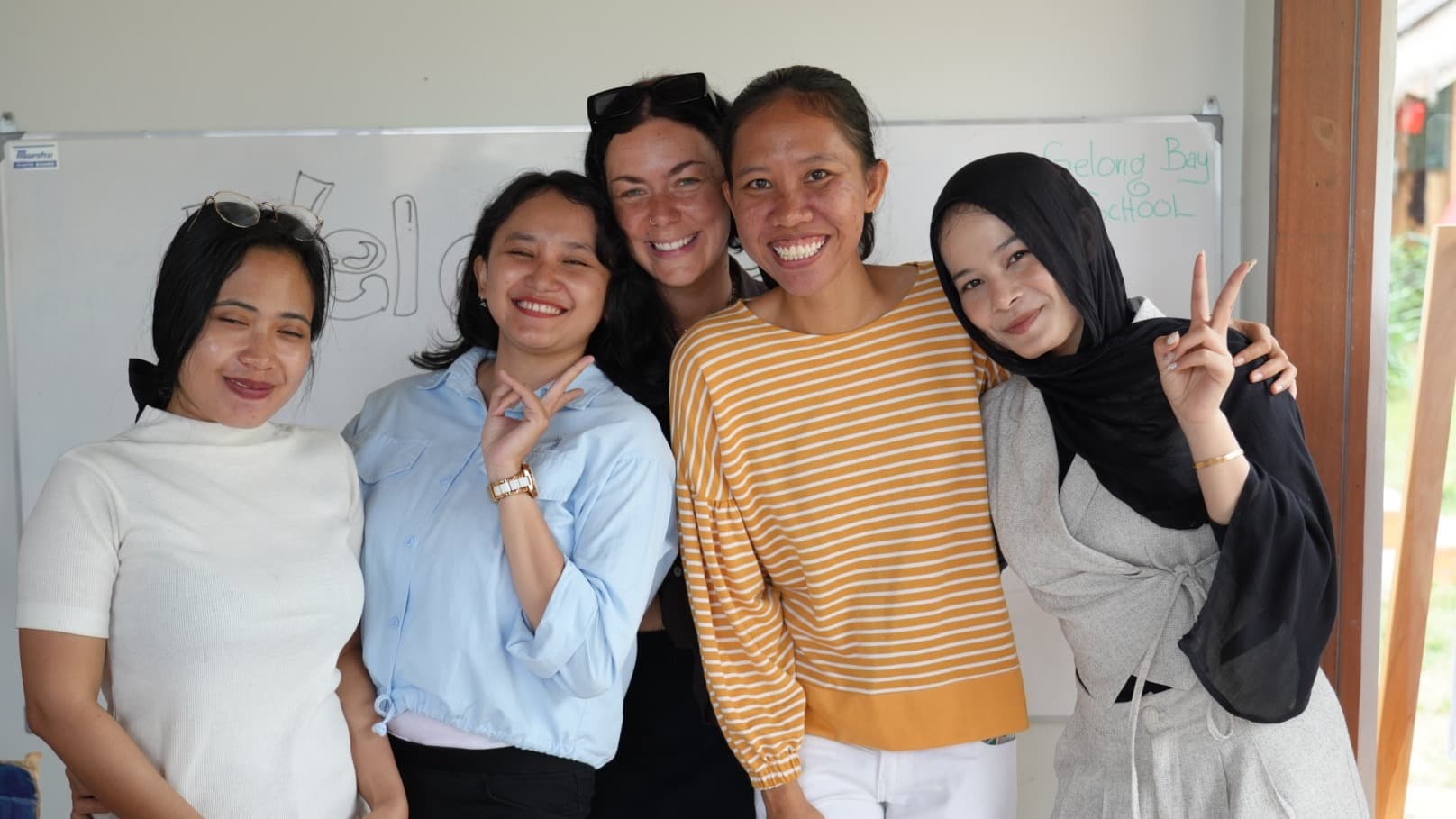 Selong Bay School teachers together in the classroom